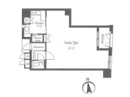 ルネ・パルティーレ汐留(1K/7階)の間取り写真