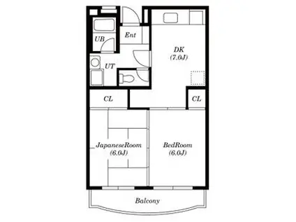 アビタシオン新川崎(2DK/2階)の間取り写真