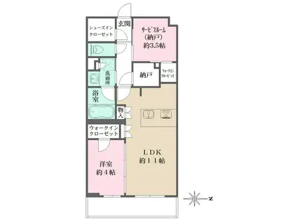 LA PERLA JIYUGAOKAII(1SLDK/1階)の間取り写真