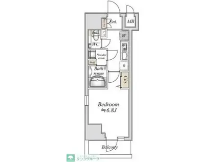 小田急伊勢原駅前マンション(1K/6階)の間取り写真