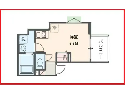 メルディア西新井V(ワンルーム/1階)の間取り写真
