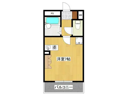 フロレスタ三輪(ワンルーム/3階)の間取り写真