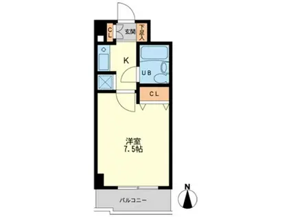 デイム橋本(1K/4階)の間取り写真