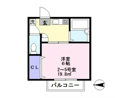 さくらメゾン(1K/1階)の間取り写真