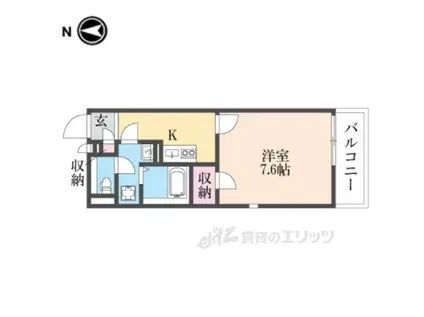 レオネクストリヴィエール武庫川(1K/2階)の間取り写真