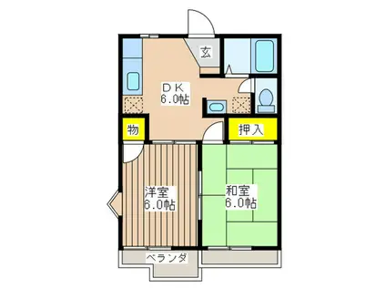 サンハイツ(2DK/2階)の間取り写真