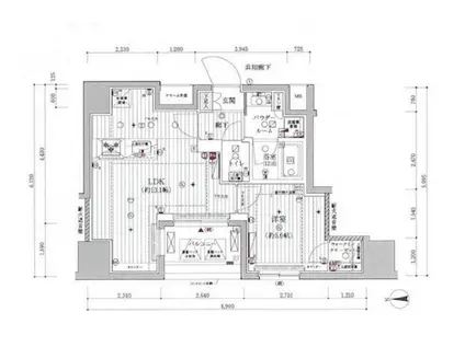 メインステージ浅草国際通(1LDK/9階)の間取り写真