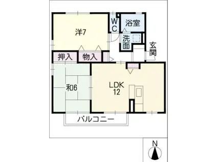 ウィルモア松田(2LDK/1階)の間取り写真