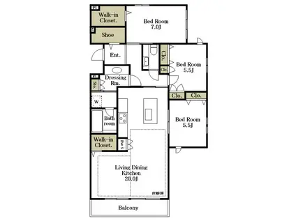 ELYSEE DAIZAWA(3LDK/2階)の間取り写真