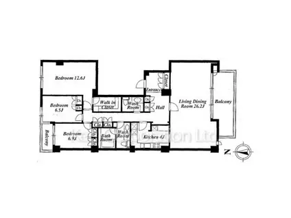 駒沢ガーデンハウス(3LDK/4階)の間取り写真