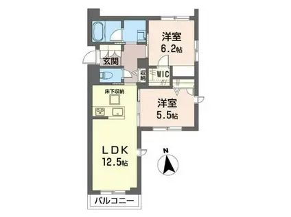 アレイ久我山アネックス(2LDK/1階)の間取り写真