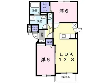 グラス トレーズ III(2LDK/2階)の間取り写真