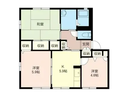 メゾンドエルE(3K/2階)の間取り写真