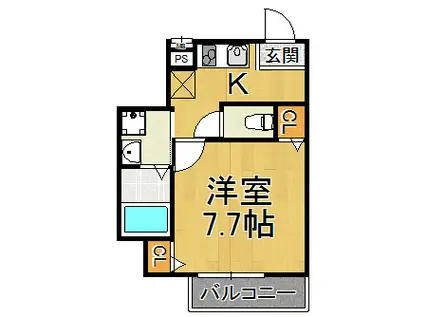 フジパレス西宮戎2番館(1K/3階)の間取り写真