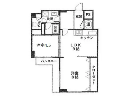 プライムハイツ(2LDK/6階)の間取り写真