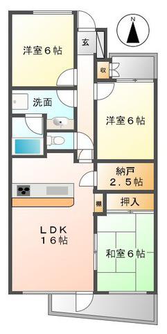 ドルチェ甲子園(3SLDK/5階)の間取り写真