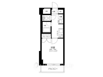 ナビウス新宿七丁目(1K/6階)の間取り写真