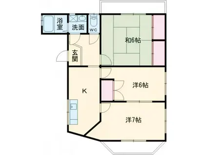 ビューパレス(3K/1階)の間取り写真