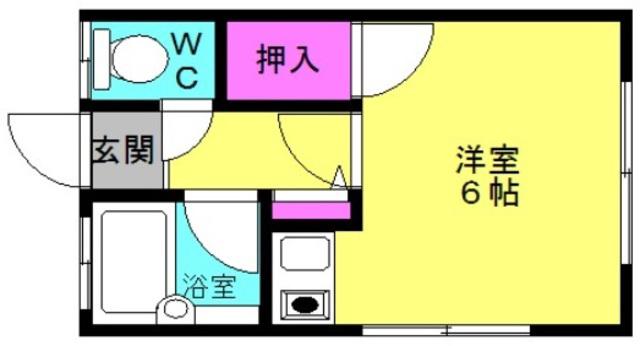 ラ・ポール中津(ワンルーム/1階)の間取り写真