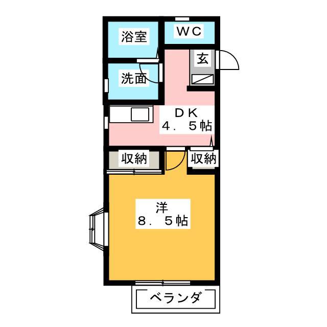 ルミエールエトウ(1K/2階)の間取り写真