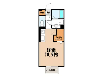 エクート東(ワンルーム/2階)の間取り写真