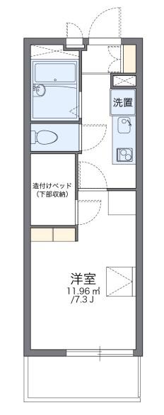 レオパレスINTERISTA(1K/1階)の間取り写真
