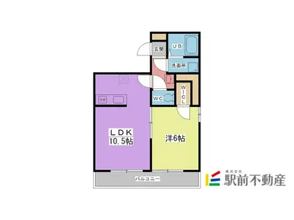 チャームビラII(1LDK/1階)の間取り写真