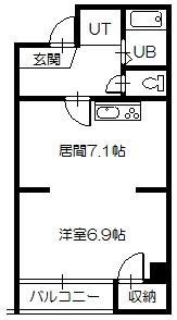 ESY旭川(1DK/6階)の間取り写真