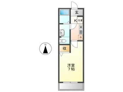 ブルーメ(1K/1階)の間取り写真