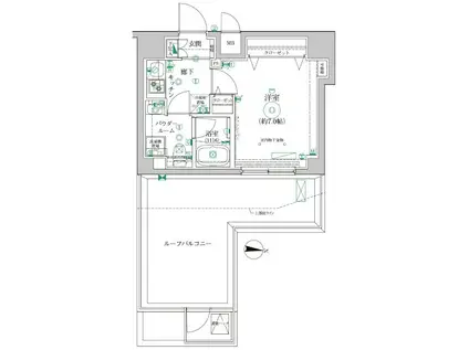 レアライズ清澄白河(1K/7階)の間取り写真
