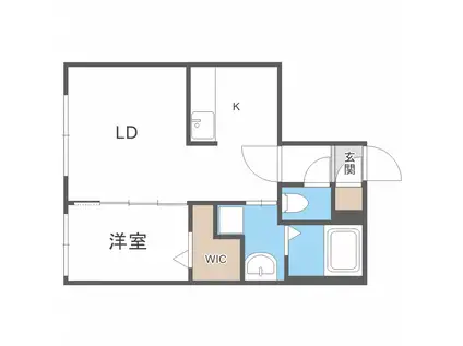 GRAND ONE SAPPORO(1LDK/3階)の間取り写真