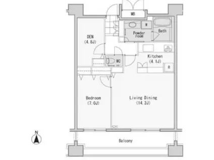 レジディア西麻布(1SLDK/9階)の間取り写真