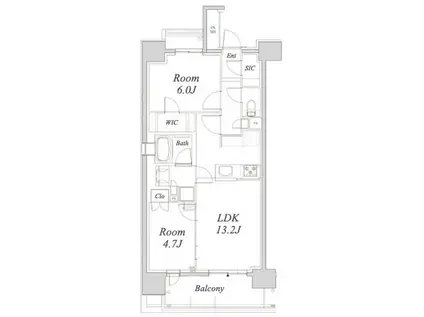 オープンレジデンシア栄(2LDK/11階)の間取り写真