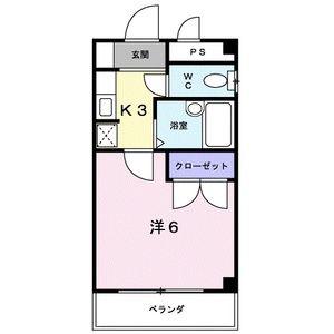 阪急神戸線 春日野道駅(阪急) 徒歩2分 3階建 築28年(1K/2階)の間取り写真