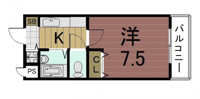 四ノ宮コート(1K/3階)の間取り写真