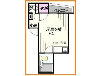 シティボックス宮崎台(1K/1階)の間取り写真