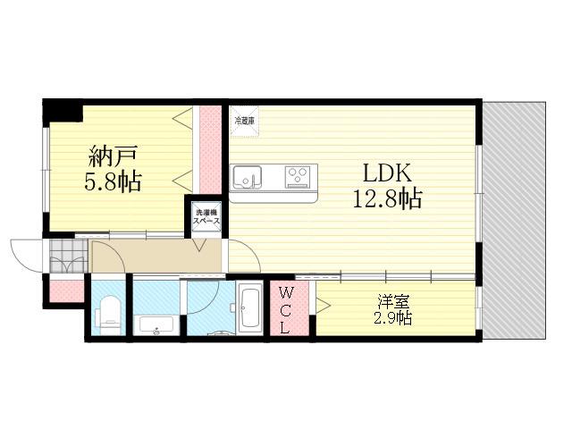 スプランディッドライズ新大阪ノース(1SLDK/6階)の間取り写真