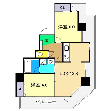 ロイヤルコートSEI(2LDK/5階)の間取り写真