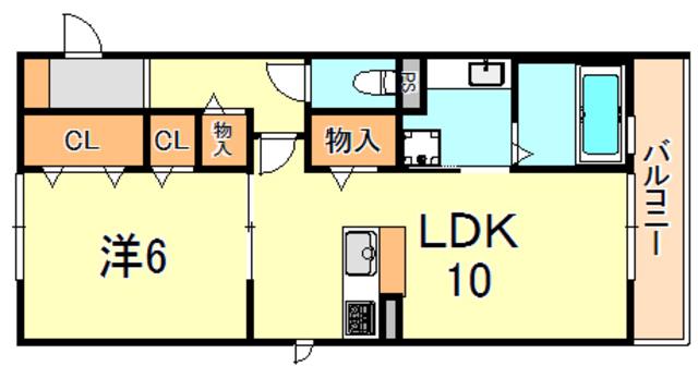 セジュール福田(1LDK/3階)の間取り写真