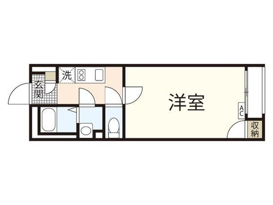 レオネクストアンジュールII(1K/1階)の間取り写真