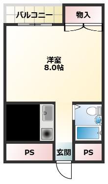 友田町ビル(ワンルーム/3階)の間取り写真