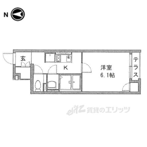 クレイノ聡(1K/1階)の間取り写真
