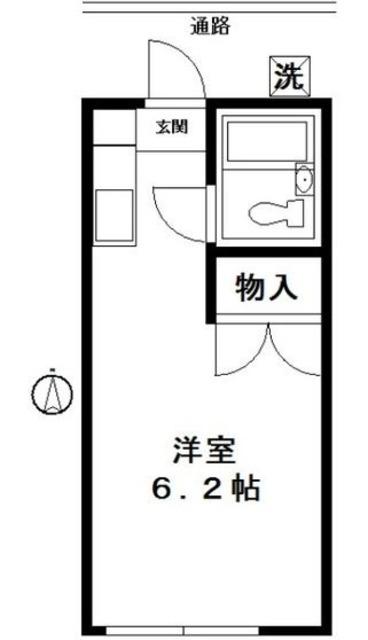 笹塚コーポ(ワンルーム/1階)の間取り写真