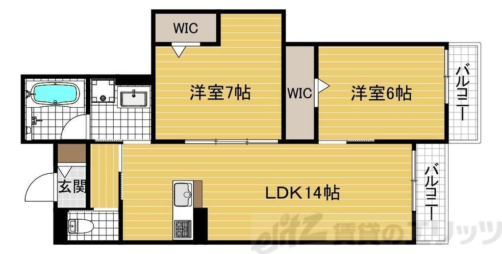 ROCHER VILLAGE(2LDK/1階)の間取り写真