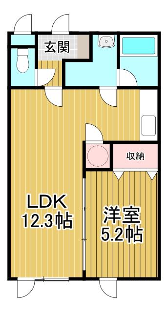 オルネ106A(1LDK/1階)の間取り写真