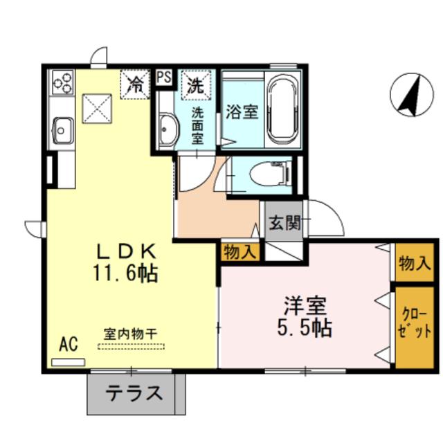 神戸6番館(1LDK/2階)の間取り写真