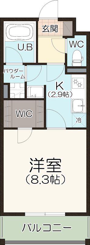 AQLA(1K/1階)の間取り写真
