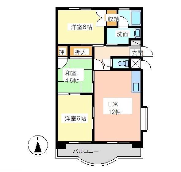 アーバンコート(3LDK/3階)の間取り写真