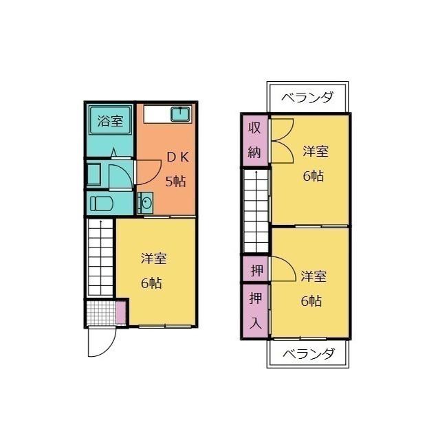 パティオ今井坂(3DK/1階)の間取り写真