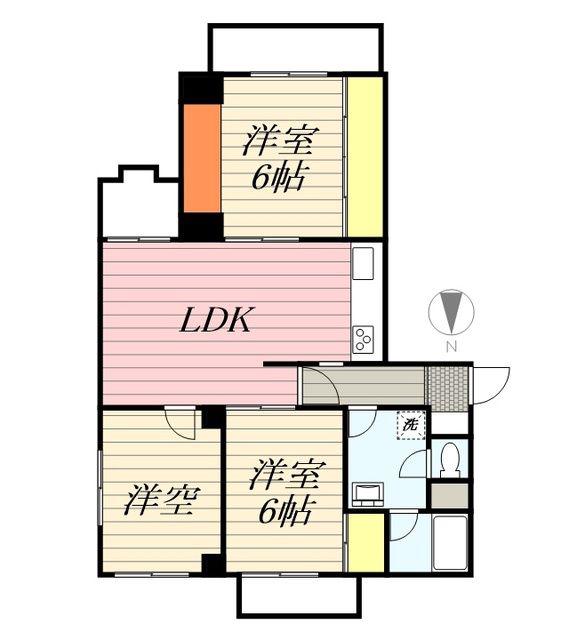 サン・コーポ(3LDK/2階)の間取り写真